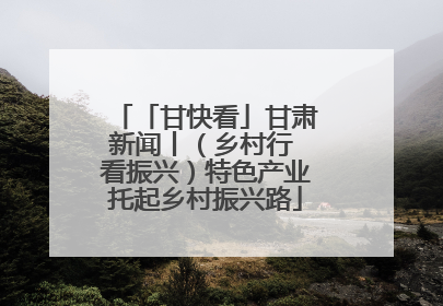 「甘快看」甘肃新闻丨（乡村行 看振兴）特色产业托起乡村振兴路