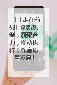 「走在前列」创新机制，凝聚合力，推动执行工作高质量发展