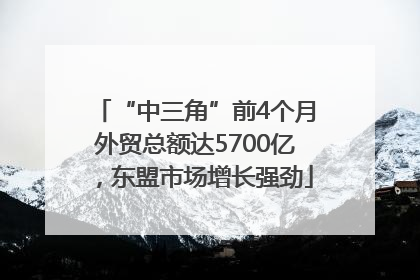 “中三角”前4个月外贸总额达5700亿，东盟市场增长强劲