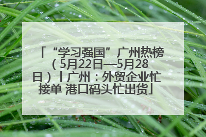 “学习强国”广州热榜（5月22日—5月28日）丨广州：外贸企业忙接单 港口码头忙出货