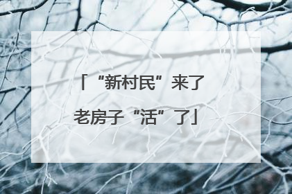 “新村民”来了 老房子“活”了