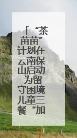 “茶苗苗”计划在云南保山启动 为留守困境儿童三餐“加肉”
