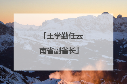 王学勤任云南省副省长