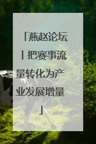 燕赵论坛丨把赛事流量转化为产业发展增量