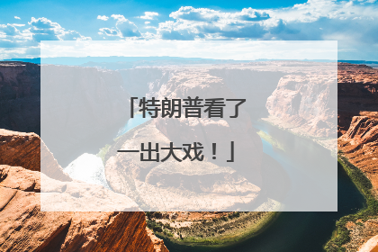 特朗普看了一出大戏！