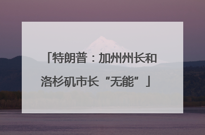 特朗普：加州州长和洛杉矶市长“无能”