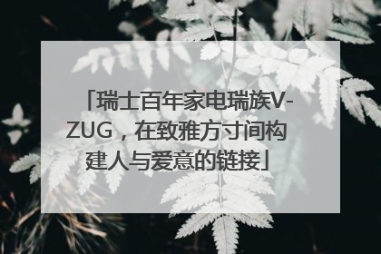 瑞士百年家电瑞族V-ZUG，在致雅方寸间构建人与爱意的链接