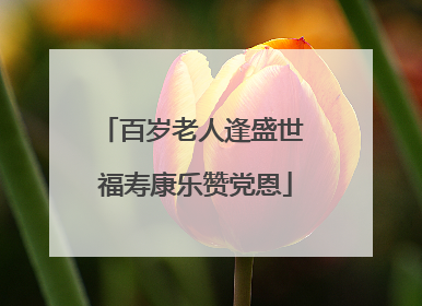 百岁老人逢盛世 福寿康乐赞党恩