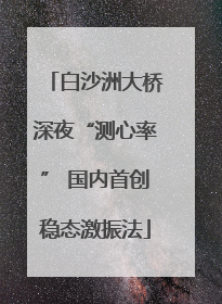 白沙洲大桥深夜“测心率” 国内首创稳态激振法