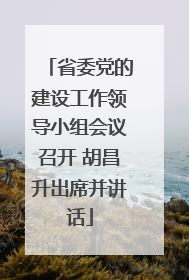 省委党的建设工作领导小组会议召开 胡昌升出席并讲话