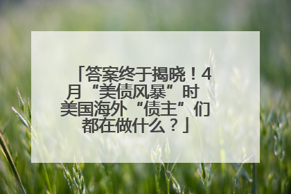 答案终于揭晓！4月“美债风暴”时 美国海外“债主”们都在做什么？
