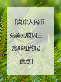 离岸人民币兑美元较周三涨86纽约尾盘点