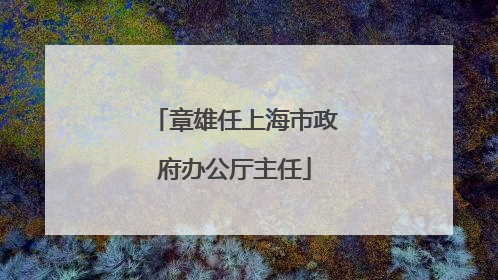 章雄任上海市政府办公厅主任