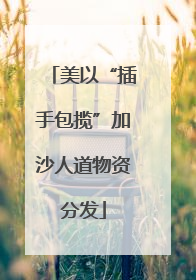 美以“插手包揽”加沙人道物资分发