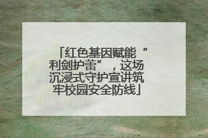 红色基因赋能“利剑护蕾”，这场沉浸式守护宣讲筑牢校园安全防线