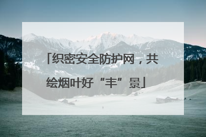 织密安全防护网，共绘烟叶好“丰”景