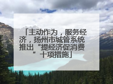 主动作为，服务经济，扬州市城管系统推出“提经济促消费”十项措施