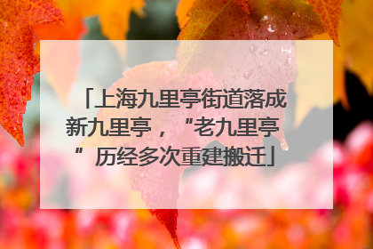 上海九里亭街道落成新九里亭，“老九里亭”历经多次重建搬迁