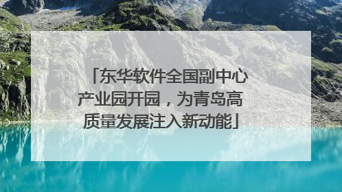 东华软件全国副中心产业园开园，为青岛高质量发展注入新动能
