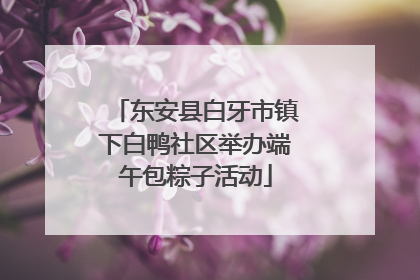 东安县白牙市镇下白鸭社区举办端午包粽子活动