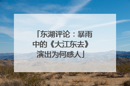 东湖评论：暴雨中的《大江东去》演出为何感人