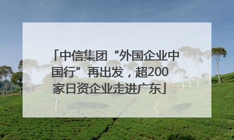 中信集团“外国企业中国行”再出发，超200家日资企业走进广东