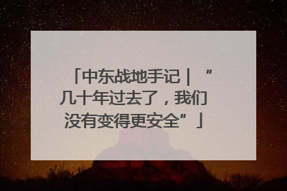 中东战地手记｜“几十年过去了，我们没有变得更安全”