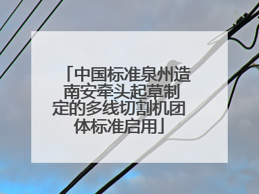 中国标准泉州造 南安牵头起草制定的多线切割机团体标准启用