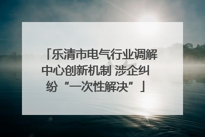 乐清市电气行业调解中心创新机制 涉企纠纷“一次性解决”