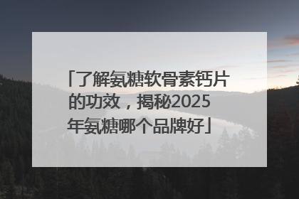 了解氨糖软骨素钙片的功效，揭秘2025年氨糖哪个品牌好