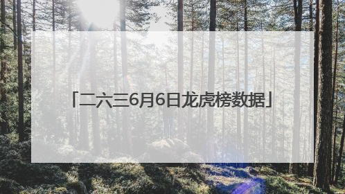 二六三6月6日龙虎榜数据