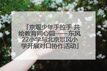 京堰少年手拉手 共绘教育同心圆——东风22小学与北京景风小学开展对口协作活动