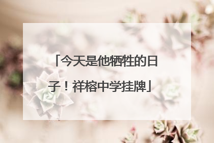 今天是他牺牲的日子！祥榕中学挂牌