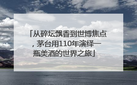 从碎坛飘香到世博焦点，茅台用110年演绎一瓶美酒的世界之旅