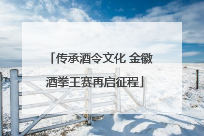 传承酒令文化 金徽酒拳王赛再启征程