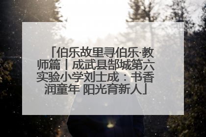 伯乐故里寻伯乐·教师篇丨成武县郜城第六实验小学刘士成：书香润童年 阳光育新人