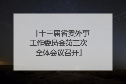 十三届省委外事工作委员会第三次全体会议召开