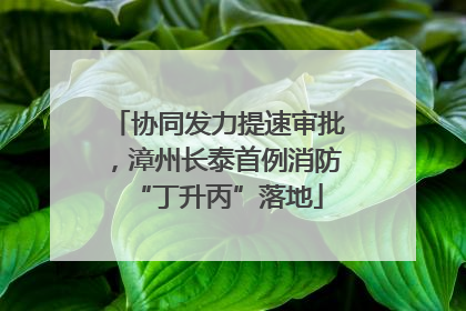 协同发力提速审批，漳州长泰首例消防“丁升丙”落地