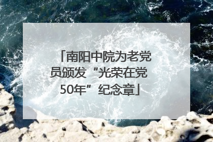 南阳中院为老党员颁发“光荣在党50年”纪念章