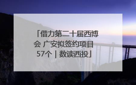 借力第二十届西博会 广安拟签约项目57个｜数读西投