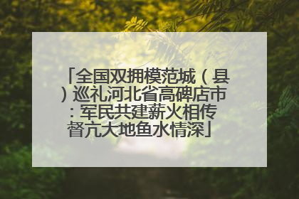 全国双拥模范城（县）巡礼河北省高碑店市：军民共建薪火相传 督亢大地鱼水情深