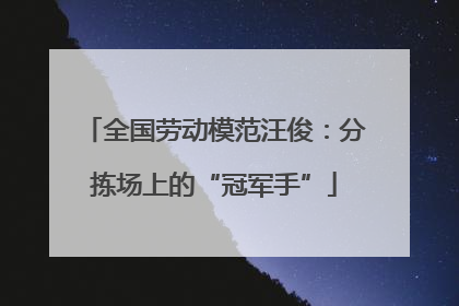 全国劳动模范汪俊：分拣场上的“冠军手”