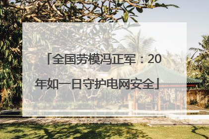 全国劳模冯正军：20年如一日守护电网安全