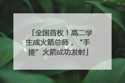 全国首枚！高二学生成火箭总师，“手搓”火箭成功发射