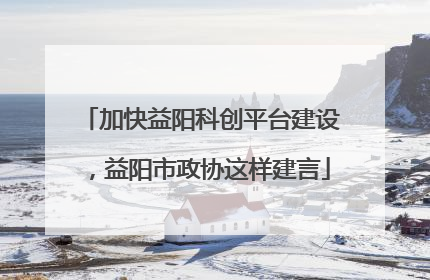 加快益阳科创平台建设，益阳市政协这样建言