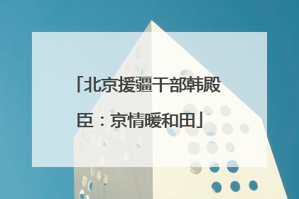 北京援疆干部韩殿臣：京情暖和田