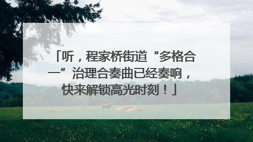 听，程家桥街道“多格合一”治理合奏曲已经奏响，快来解锁高光时刻！
