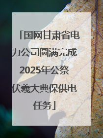 国网甘肃省电力公司圆满完成2025年公祭伏羲大典保供电任务
