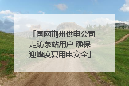 国网荆州供电公司走访泵站用户 确保迎峰度夏用电安全