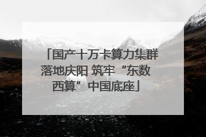 国产十万卡算力集群落地庆阳 筑牢“东数西算”中国底座